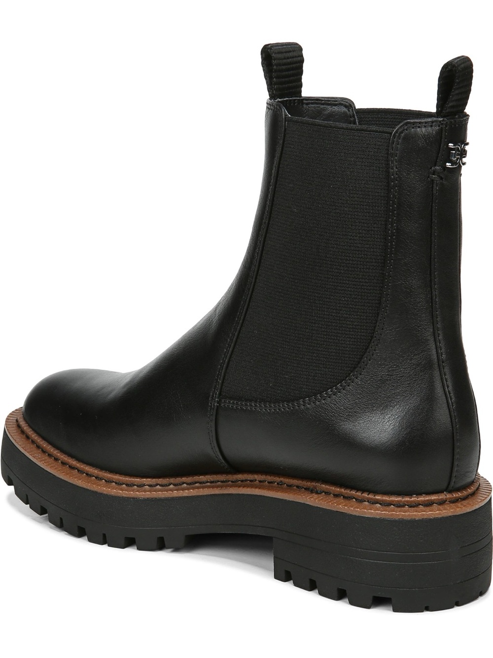 ♥️♥️ Sam Edelman Laguna Waterproof Lug Sole Chelsea Boot - Black Leather 7M - Picture 3 of 12